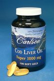 Super 1000mg Cod Liver Oil (250 softgels) Carlson Labs